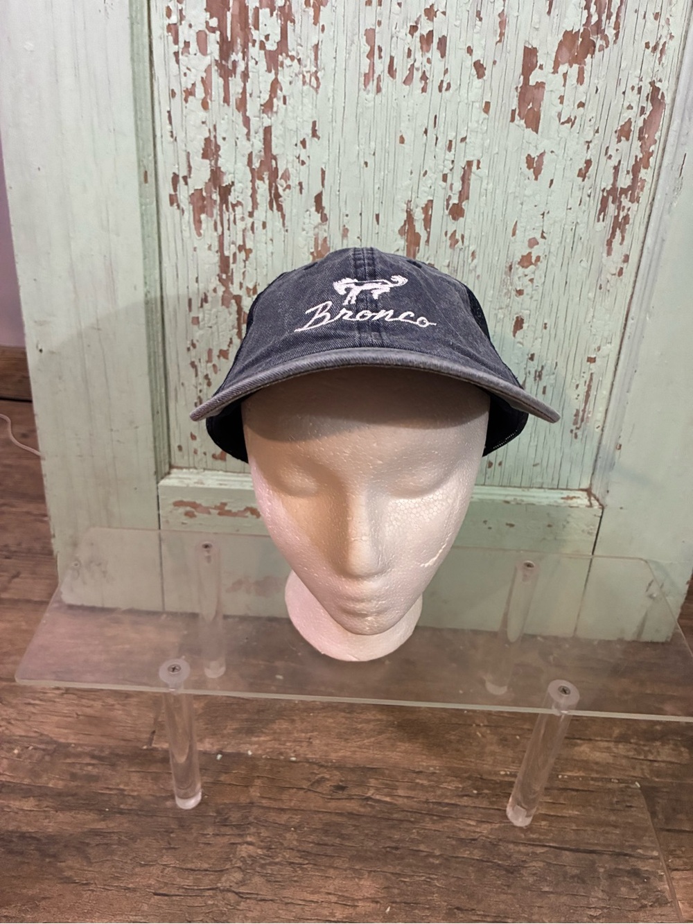Bronco Embroidered Washed Cap - Navy